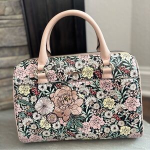 Karl Lagerfeld Paris Pink Tina Hermine Floral Print Shoulder Bag Satchel